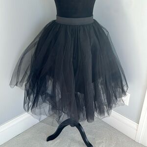 Black tulle skirt. Five layers. Elastic waist.